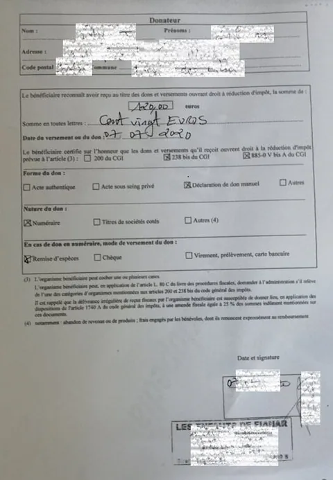 ATTESTATION DE DON
